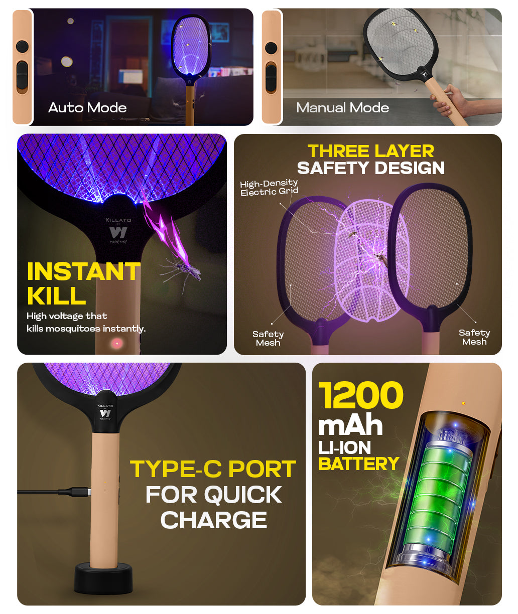 Weird Wolf MR-053 | Best Electric Mosquito Racket Bat & Racket